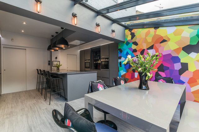 Bold Open Plan Kitchen Installation trendy-koekken