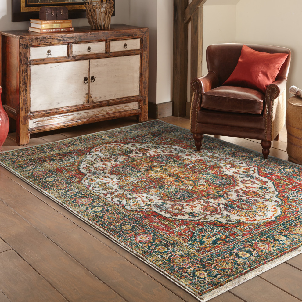 Casa Old World Persian Red and Multi Rug, 7'10"x10'10"