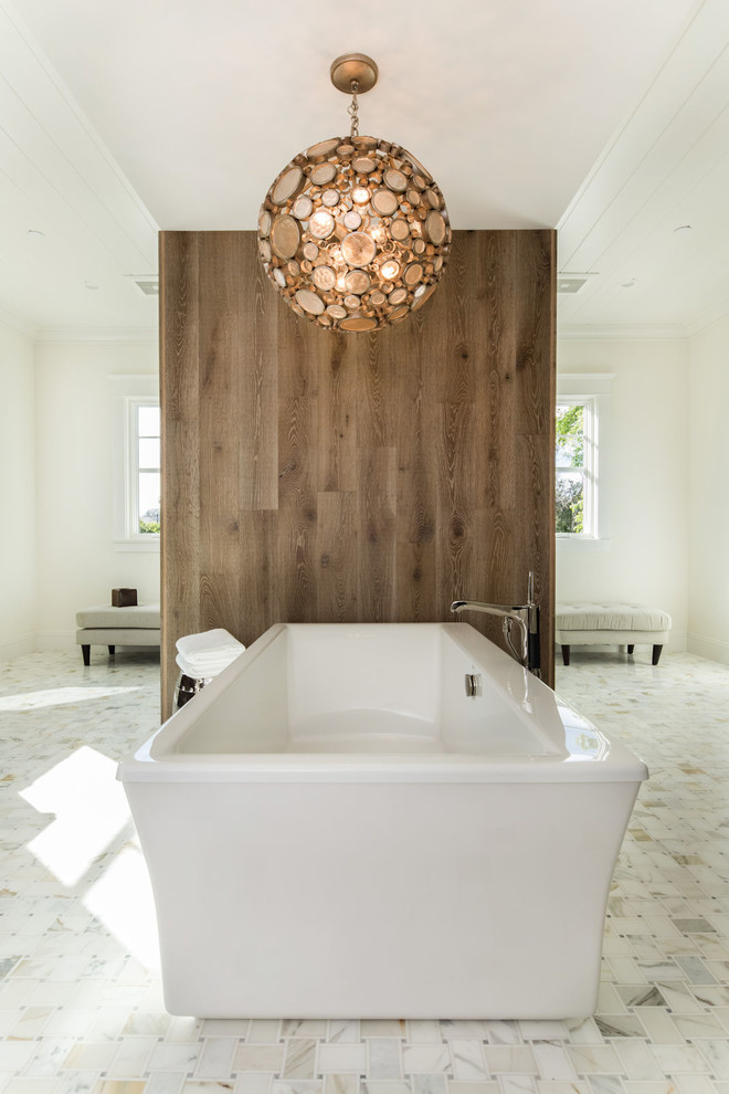 Large Master Bathroom with Free Standing Tub - Contemporary - Bathroom