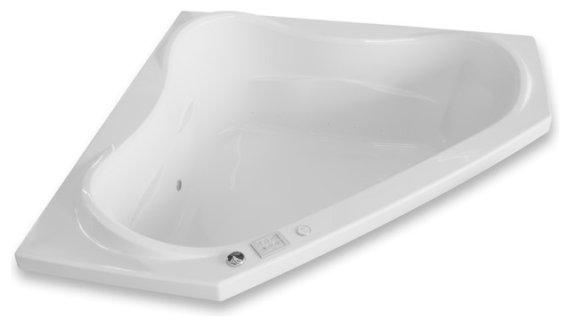 Vita White Acrylic Corner Drop In Bathtub 60 X60 Contoured Interior White
