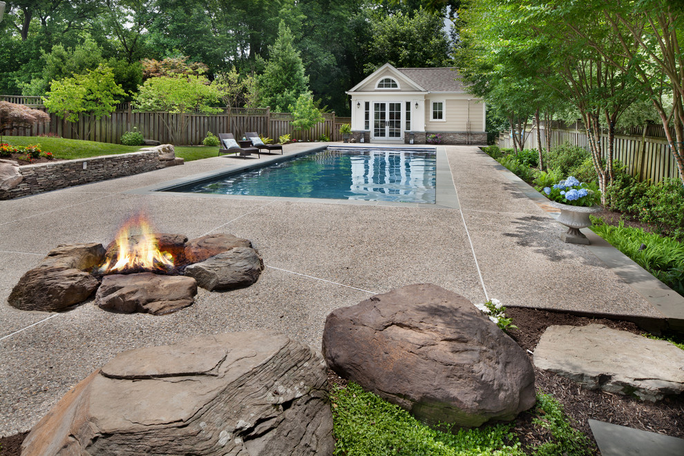Inspiration for a large coastal backyard rectangular natural pool remodel in DC Metro