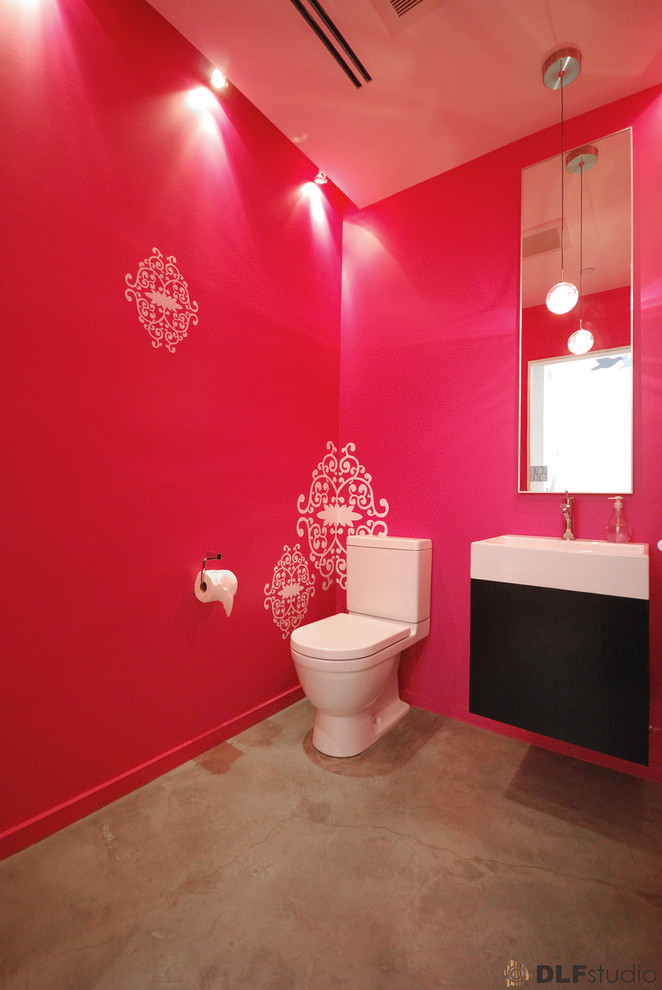 Inspiration for a modern powder room in Los Angeles.
