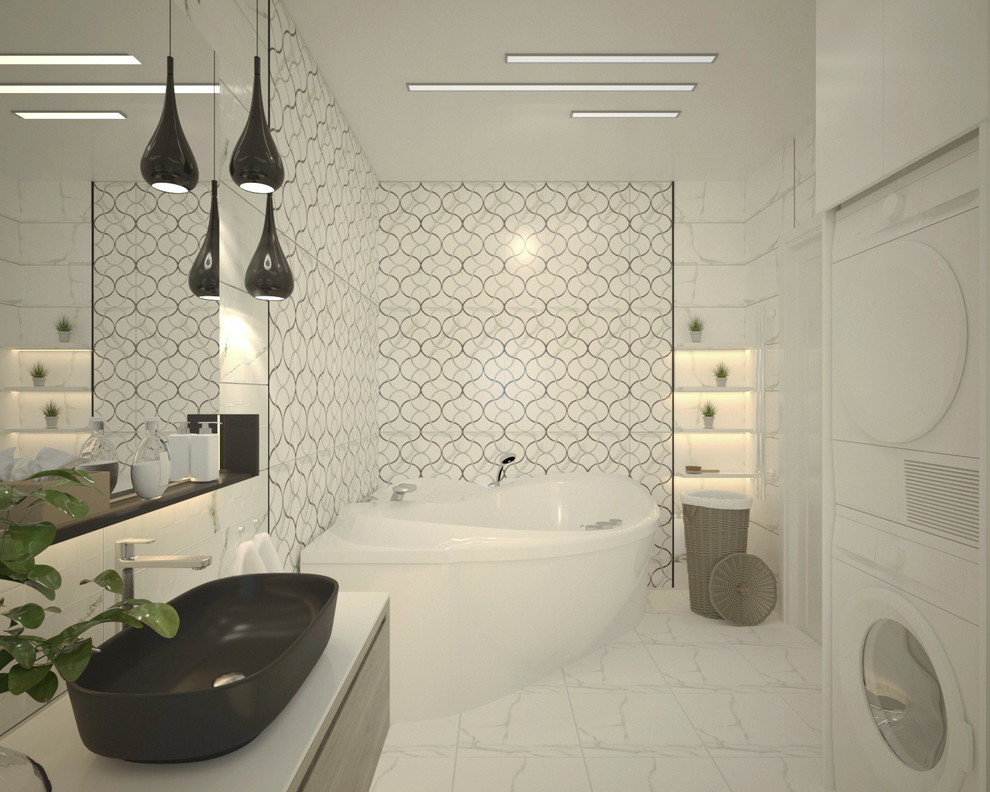 Ванная комната с черной сантехникой 1