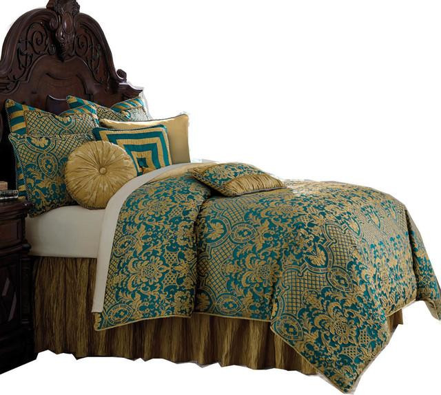 Pc King Comforter Set In Turquoise, Turquoise Cal King Bedding