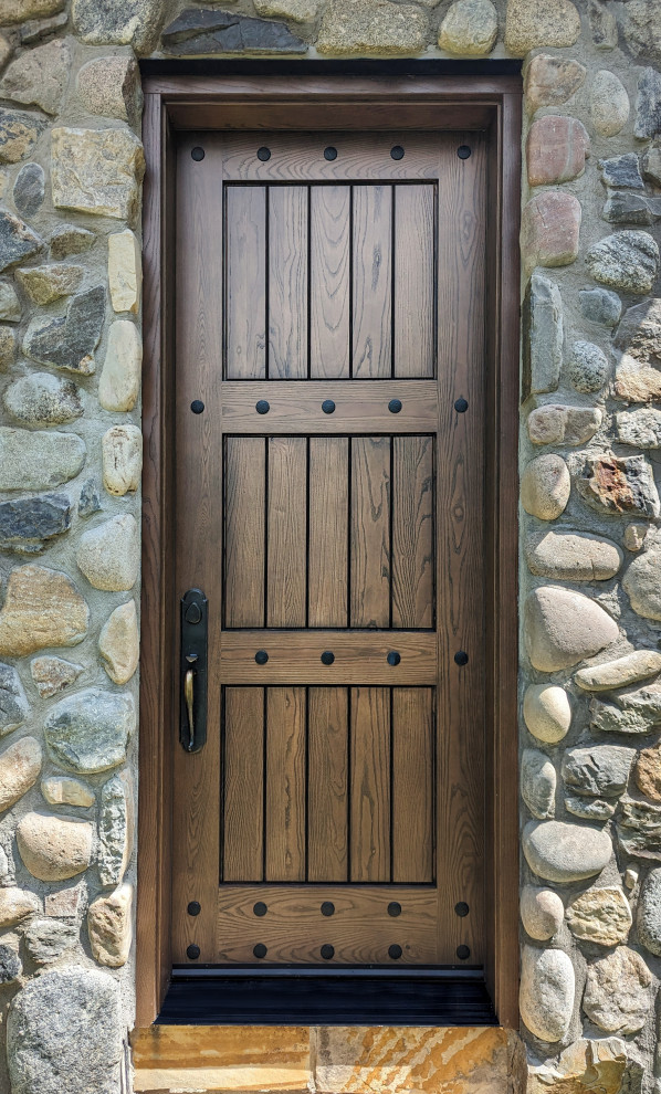 Inspiration for a rustic entryway remodel in Denver