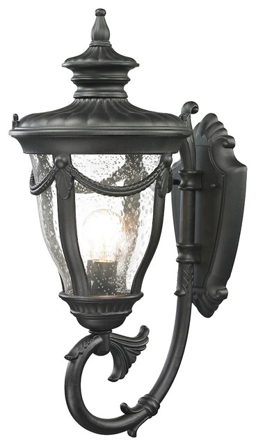 Anise 1-Light Large Outdoor Sconce, Textured Matte Black