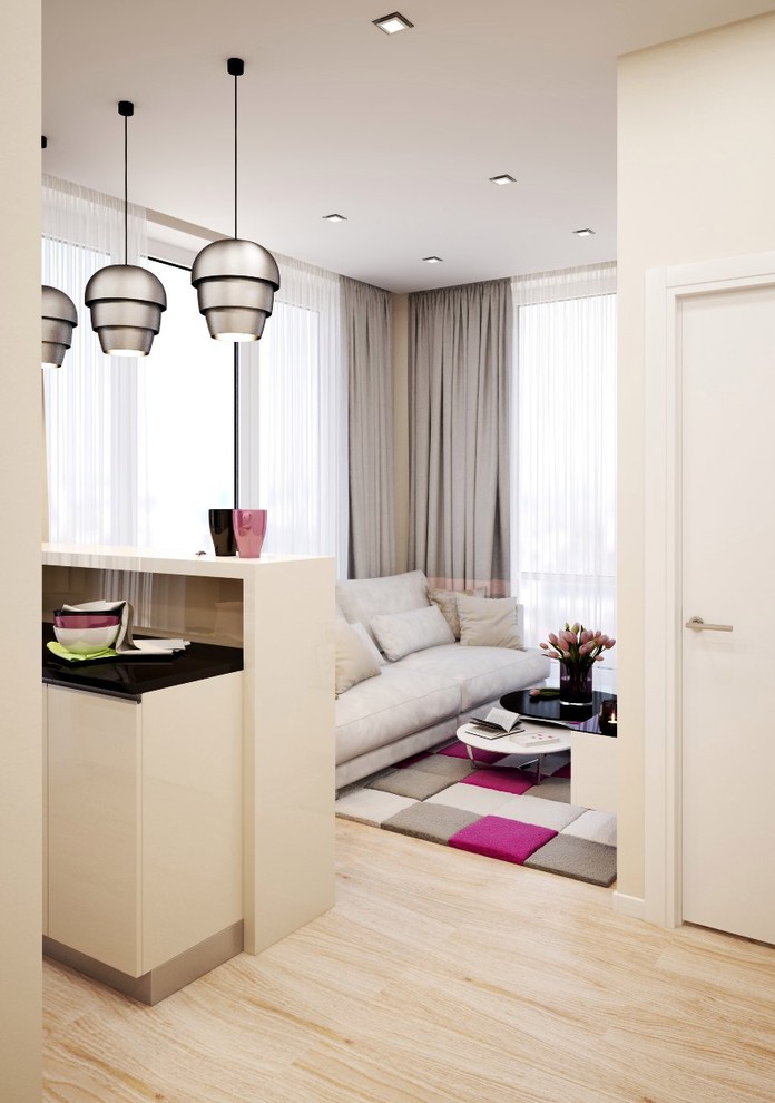 Дизайн однокомнатных апартаментов в ЖК ЯнтарьАпартментс г.Москва