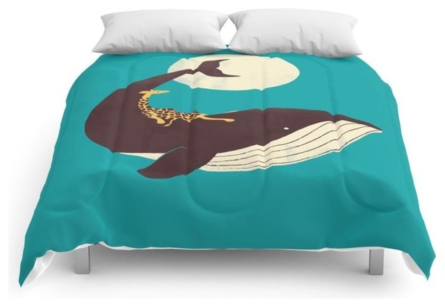 The Giraffe And The Whale Comforter Contemporary Comforters