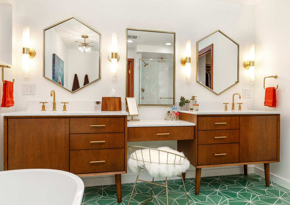 Mid-Century Remodel - Midcentury - Bathroom - Los Angeles - by Custom ...