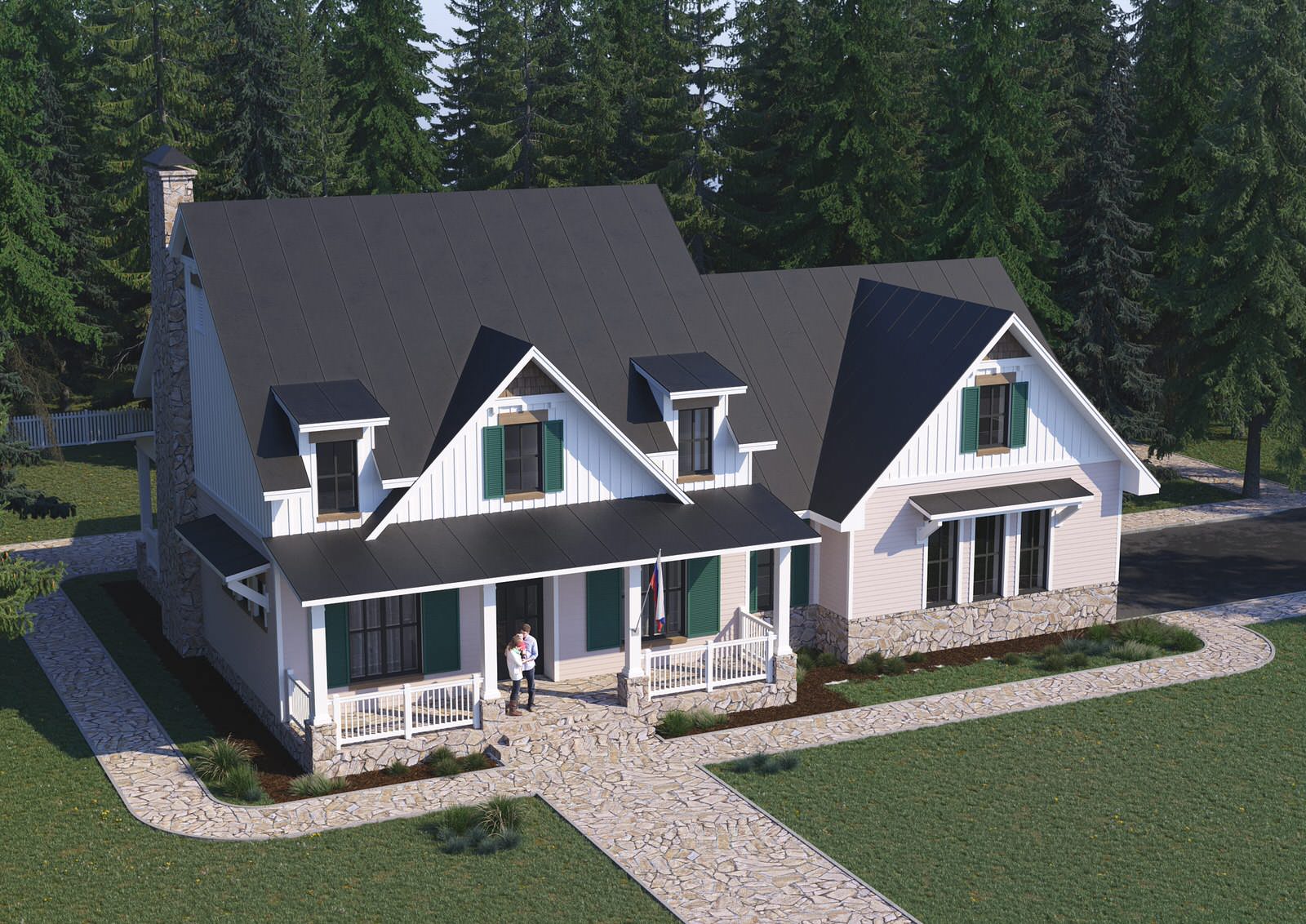 Проект 2-этажного 7-комнатного жилого дома