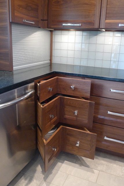 Walnut horizontal grain kitchen - Contemporary - Kitchen ...