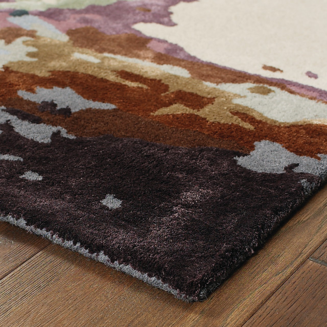 Galen Contemporary Abstract Blue Brown Area Rug Contemporary Area Rugs By Newcastle Home