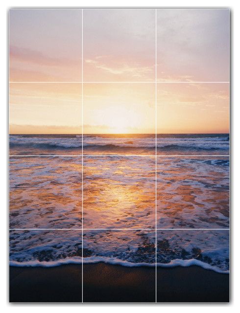 Sunset Ceramic Tile Wall Mural HZ500985, 12.75