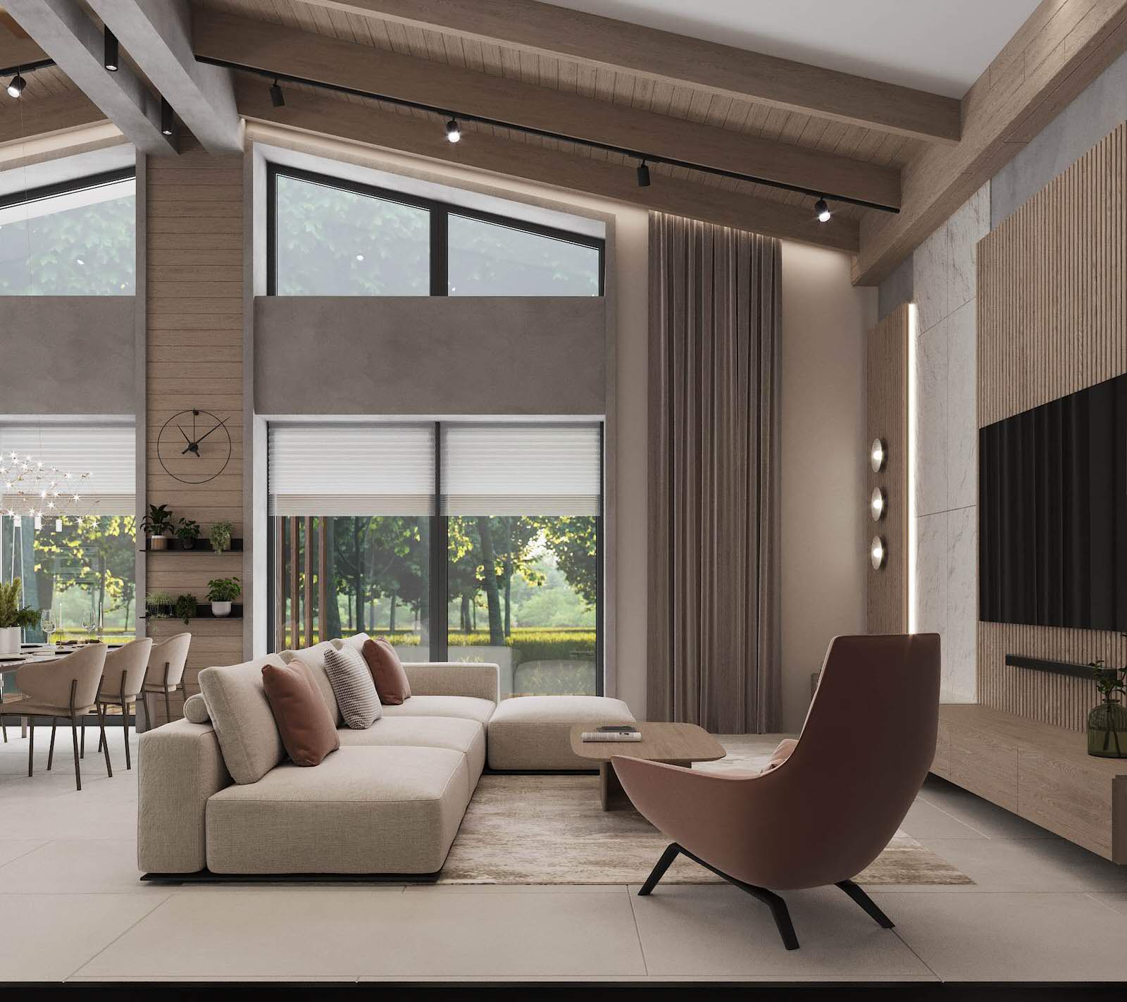 Загородный интерьер -гостиная, холл