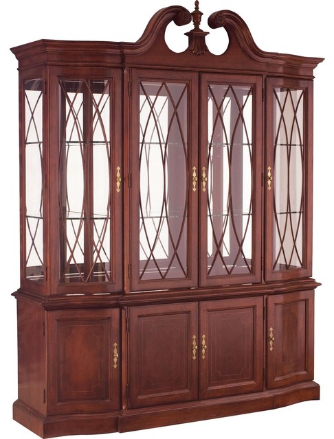 American Drew Cherry Grove Breakfront China Cabinet Traditional