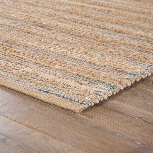 Jaipur Living Canterbury Natural Solid Beige Blue Area Rug 2 6 X4