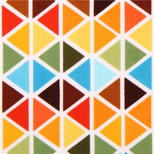 white triangle pattern fabric 'Rainbow Remix' Bermuda Robert Kaufman