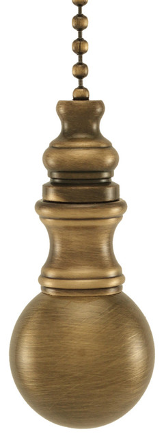 Sphere Round Ceiling Fan Pull Antique Brass 1 2 Traditional