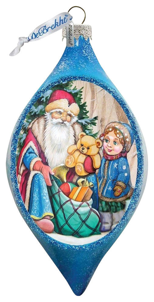 Hand Painted Toy Bag Glass Ornament Drop Traditional Christmas Ornaments By G Debrekht