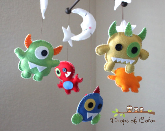 Nursery Monsters Mobile by Drops of Color