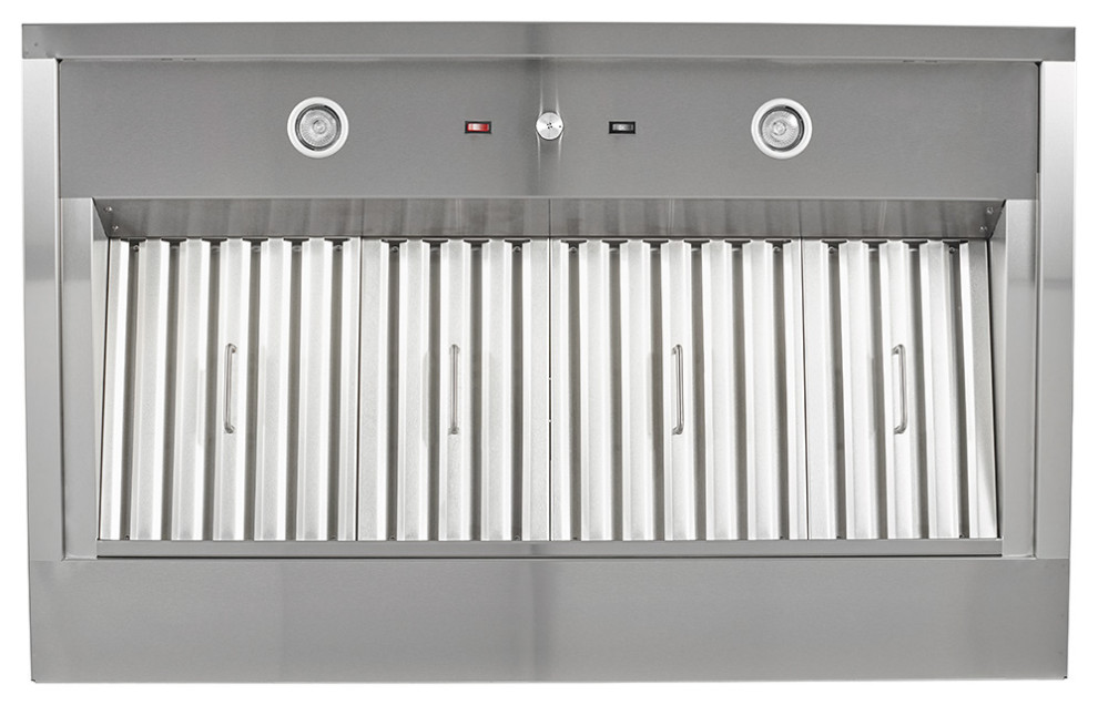 SS Vent Hood w/ Blower, 48" Contemporary Range Hoods And Vents by