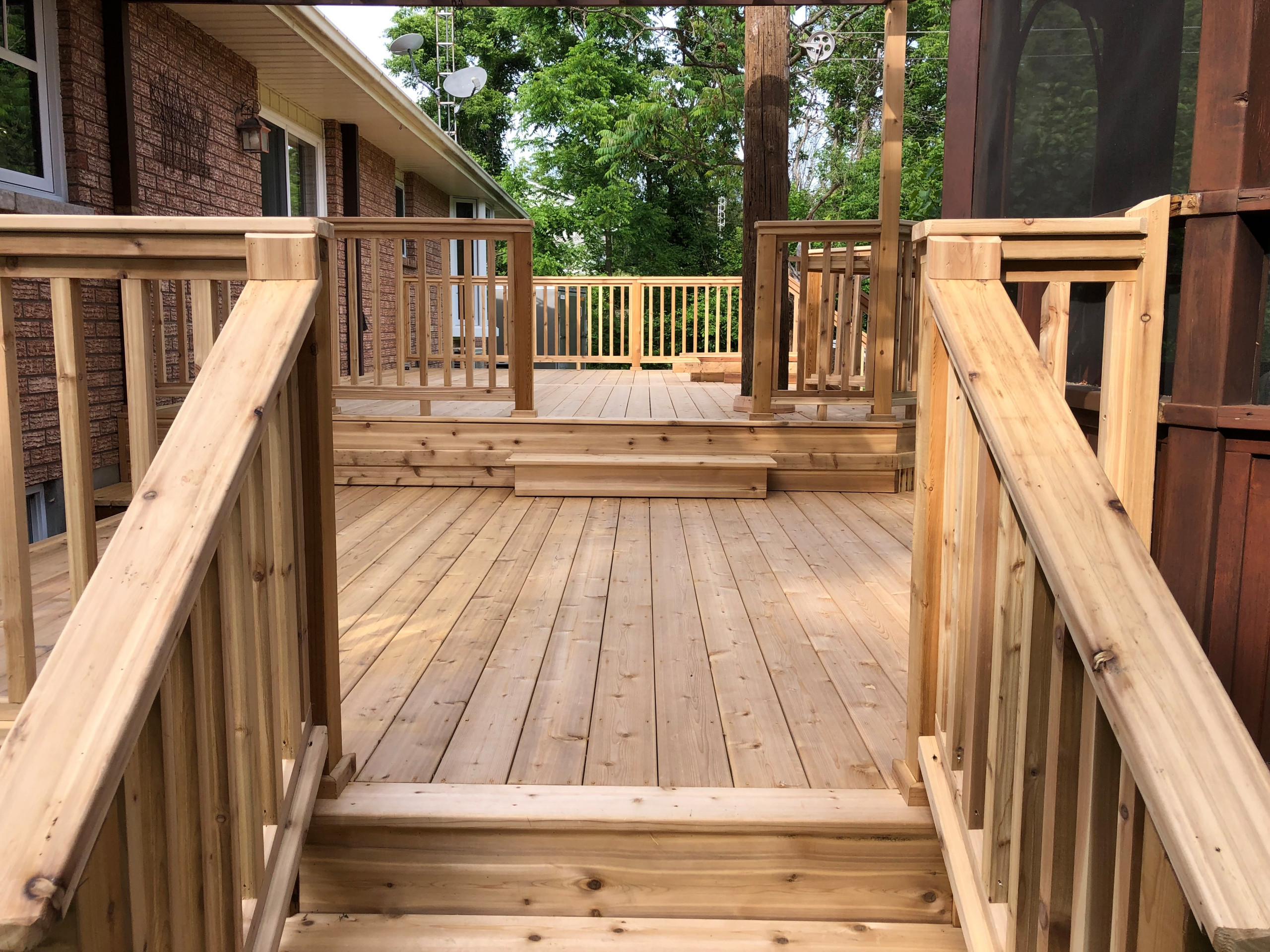 Western red cedar deck over