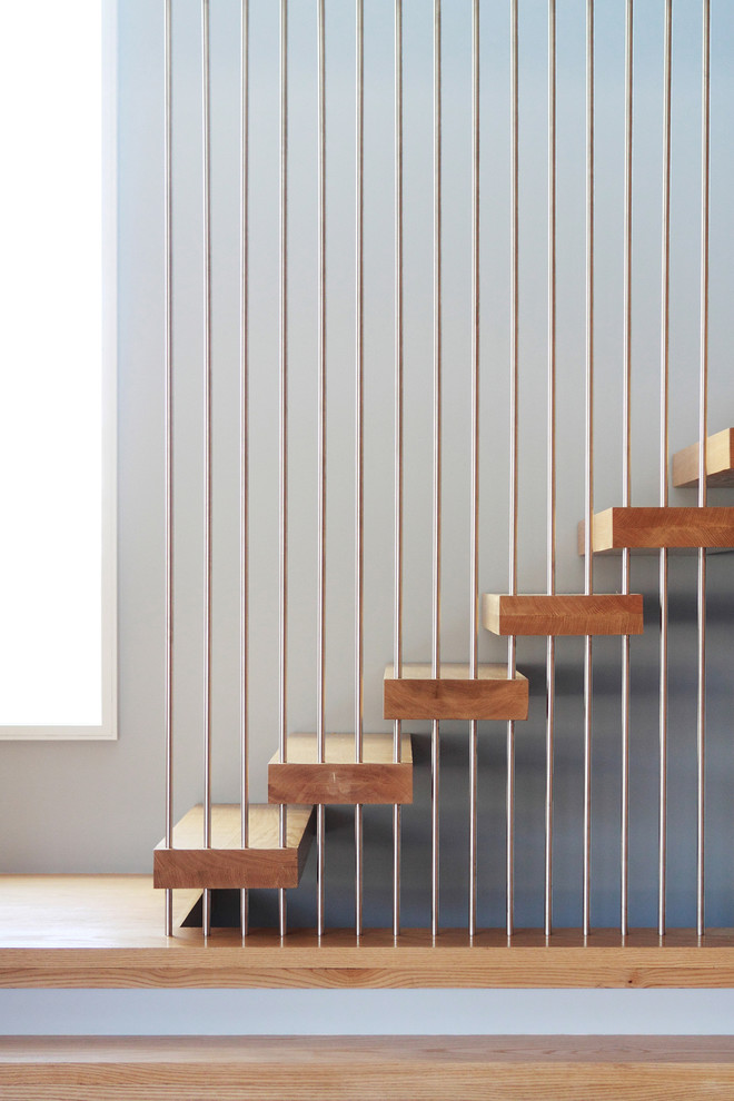 This is an example of a modern floating staircase in New York.