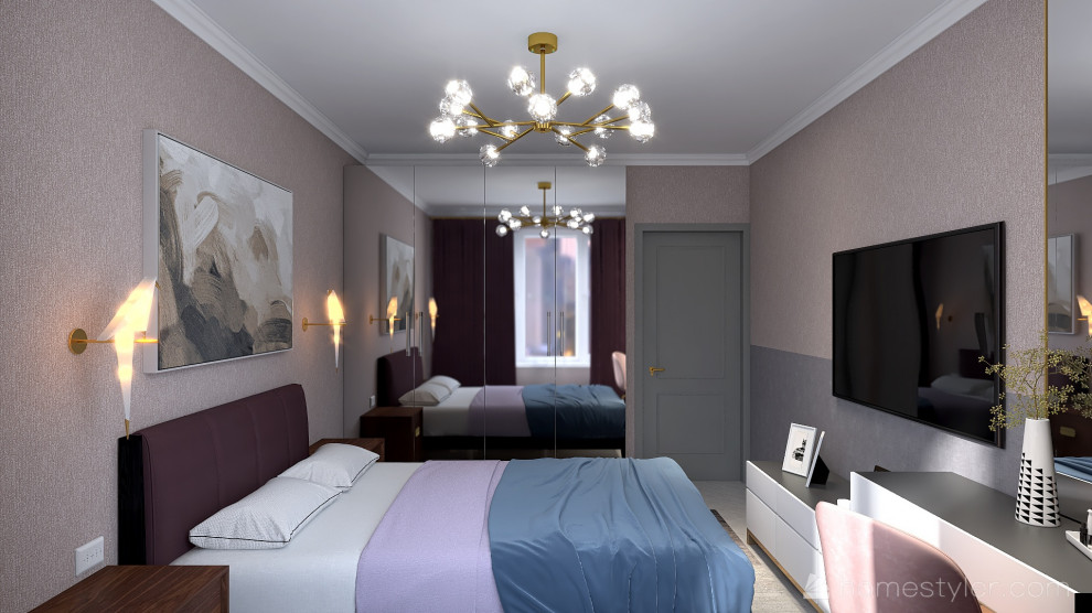 Спальня фиолетовая