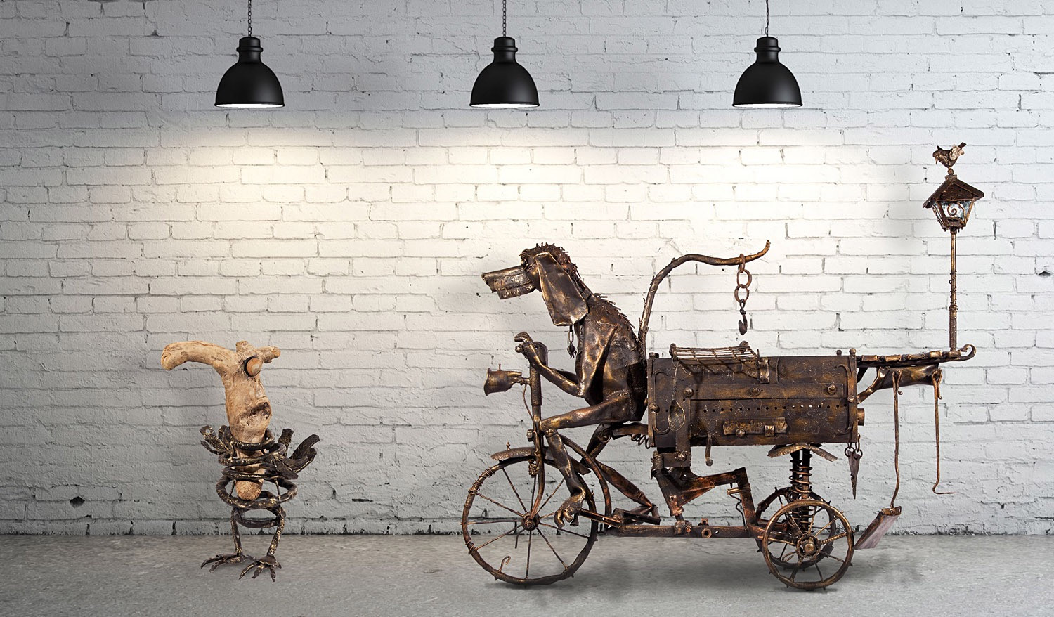 Авторский кованый МАНГАЛ "СОБАКА БИАТЛОНИСТ"