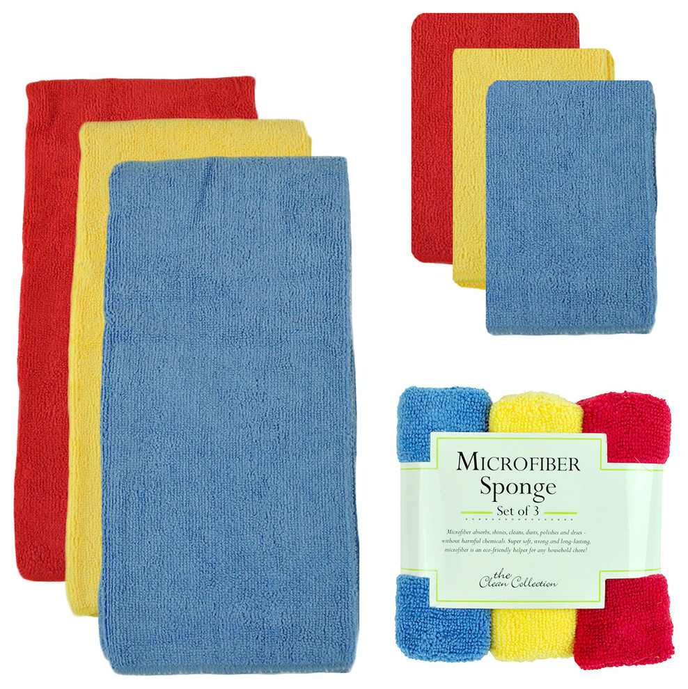 Primary Micro Fiber Cleaning Set Contemporary Cleaning Cloths by