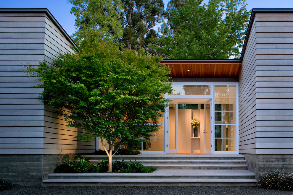 Photo of a contemporary front door in San Francisco with a double front door.