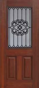 Entry Single Door 80 Fiberglass Tivoli 2 Panel 1/2 Lite