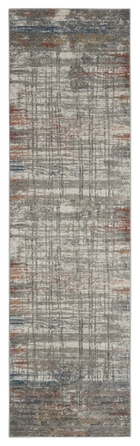 Nourison Rustic Textures RUS12 Grey/Multi Contemporary Area Rug, 5'3