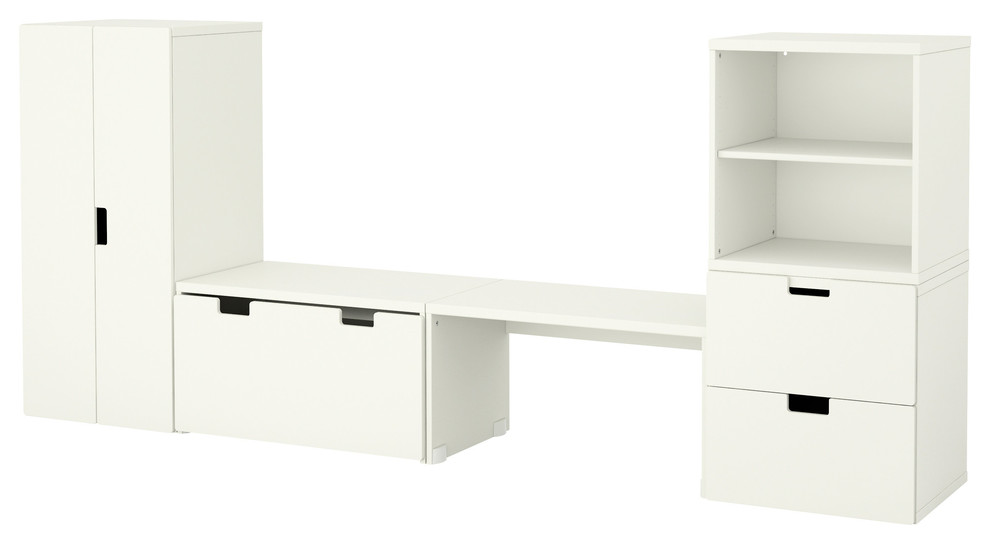 Stuva Storage Combination with Bench, White/White