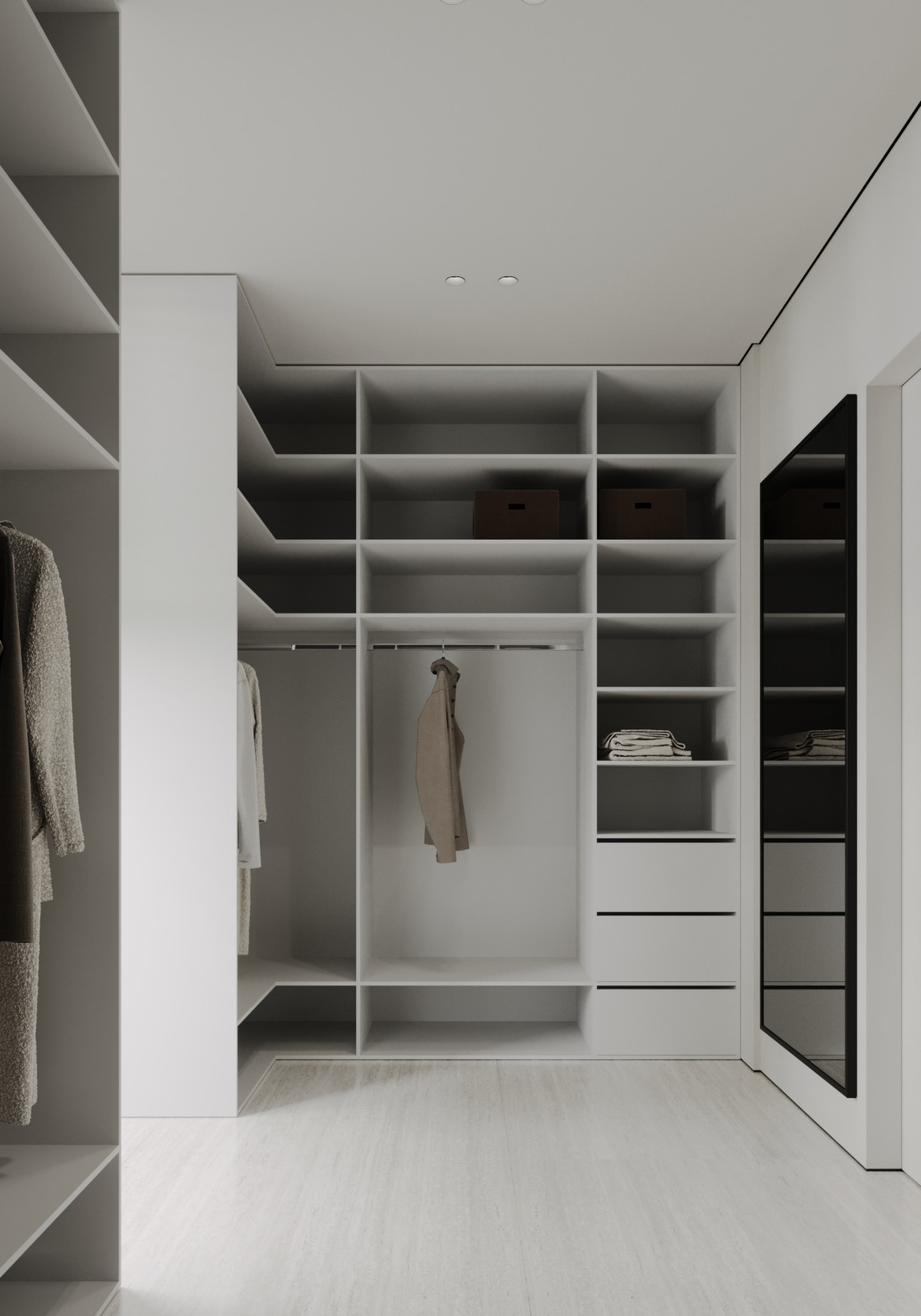 Гардеробная из проекта загородного дома The CUBE