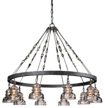 Menlo Park Iron and Brass 42 1/2-Inch-W Troy Chandelier