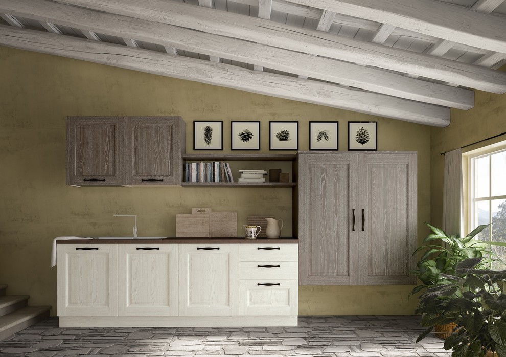 Example of a transitional kitchen design in Toronto