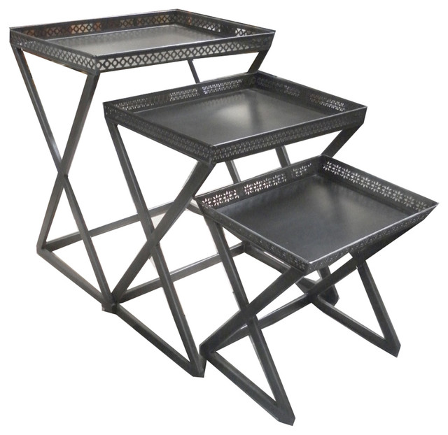 Metal Nesting Table, Set of 3