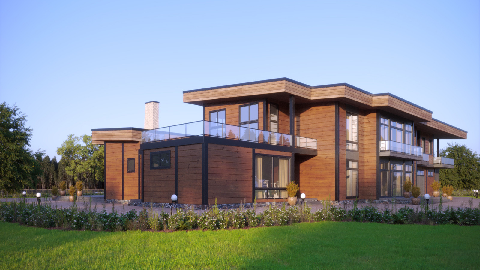 Проект частной резиденции в стиле Райта