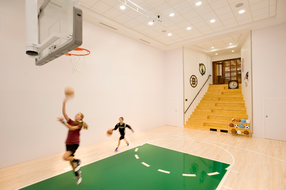 This is an example of a traditional indoor sport court in Boston.