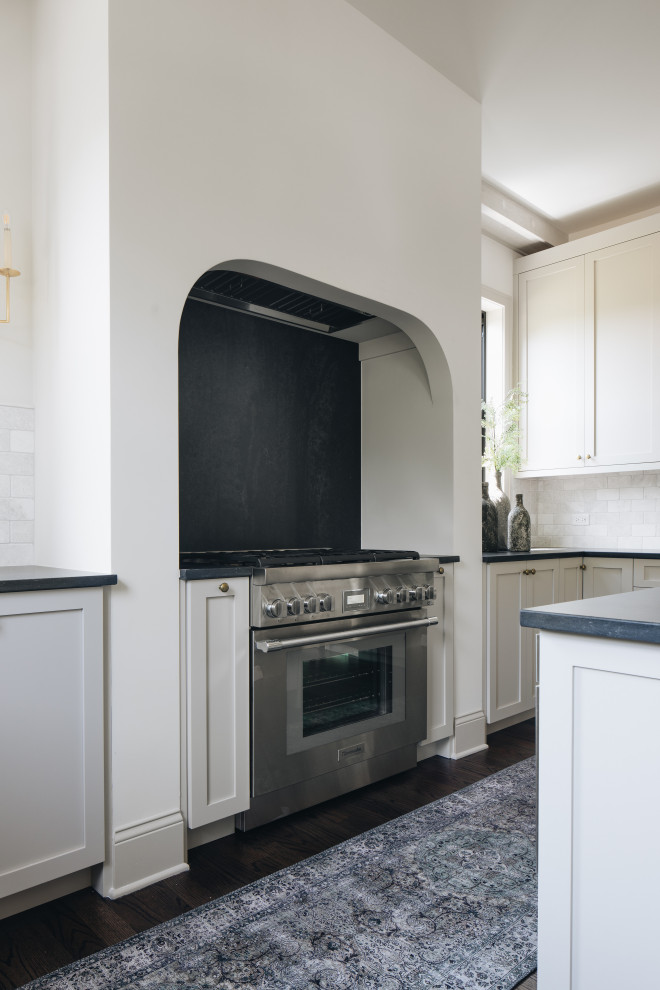 Example of a transitional home design design in Chicago