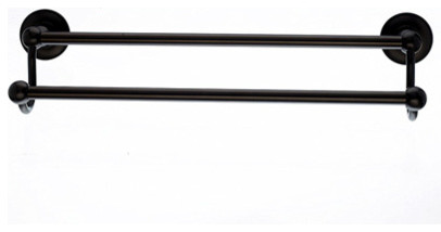 Edwardian Bath 18" Double Towel Rod - Oil Rubbed Bronze - Smooth Back Plate