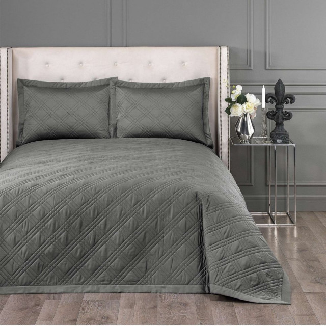 Bedspread Orlean Anthracite Dark Gray King - Transitional - Quilts And ...