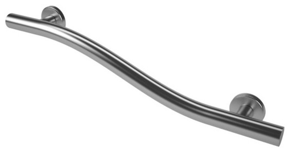 Life Line Series - Wave Bar, Brushed Nickel, 24", Right Hand