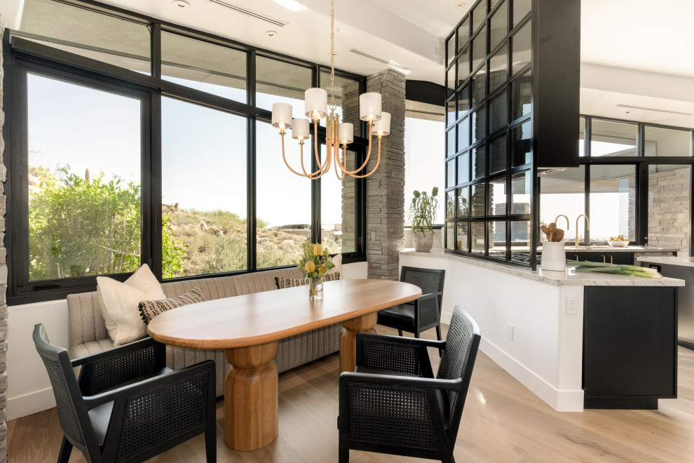 Design ideas for a contemporary dining room in Phoenix.