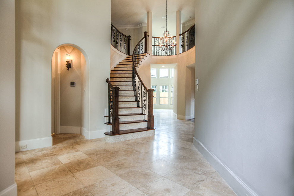 Entryway - transitional entryway idea in Houston
