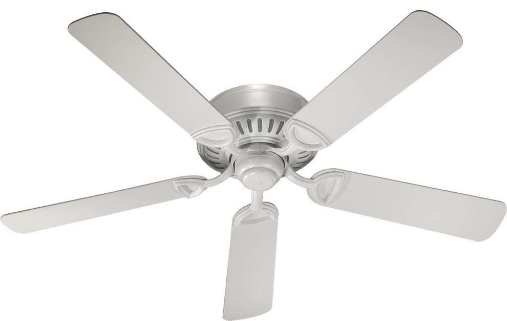 Quorum 52" 5Blade Medallion Ceiling Fan, Studio White Transitional