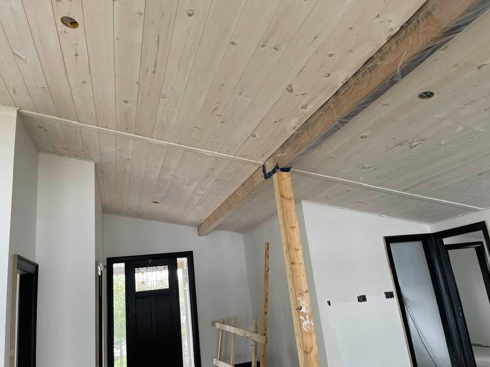 Pickled Pine Vaulted Ceiling complete