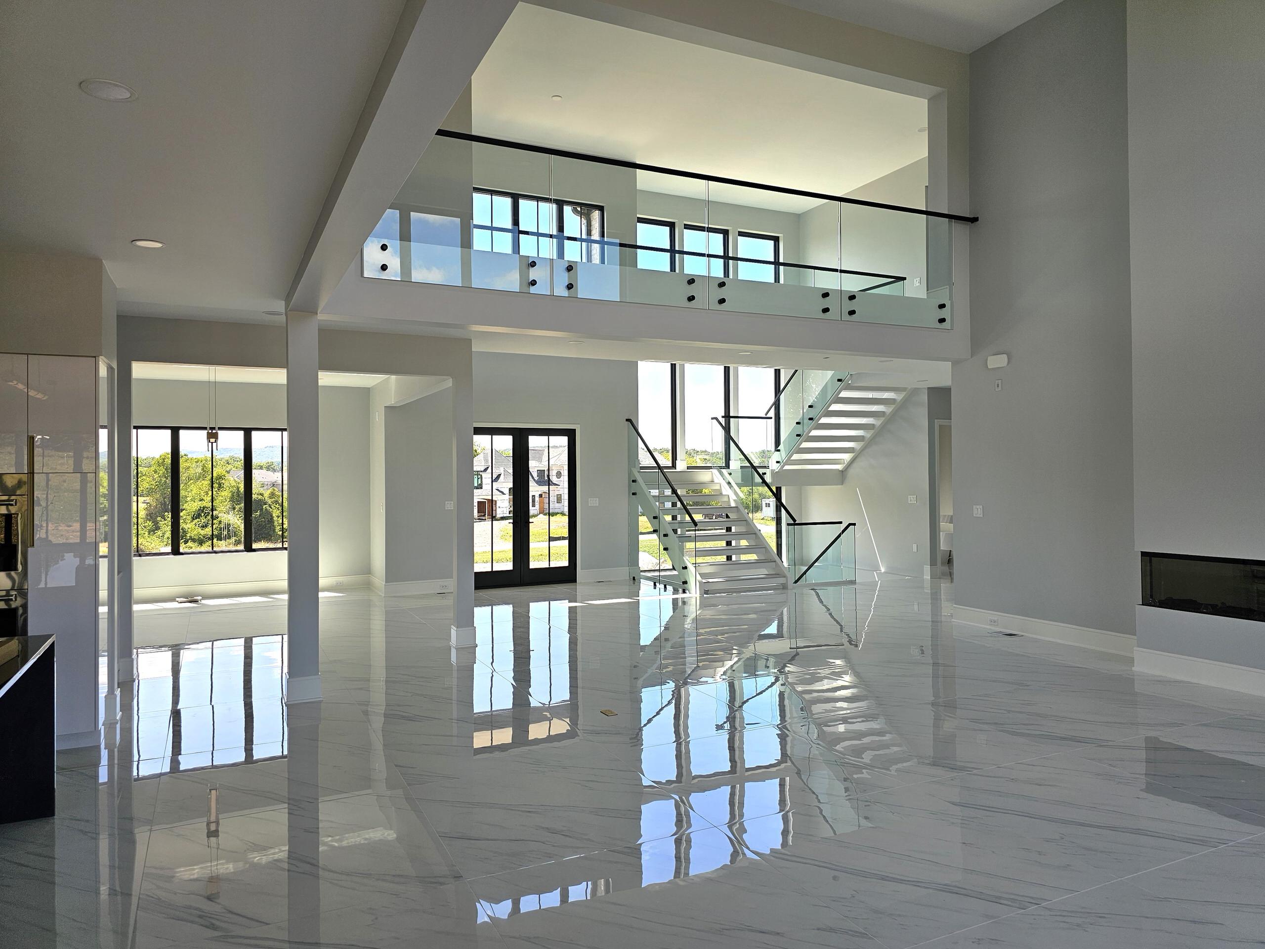 125_Modern Open Rise Stair with Glass Balustrade, Aldie, VA 20105
