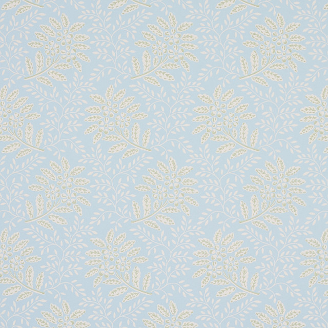 Schumacher Secret Garden Wallpaper, Light Blue - Contemporary